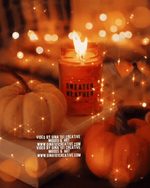 Pastel Orange Aesthetic Sparkling Candle Light GIF