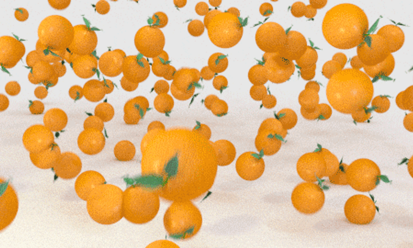 Pastel Orange Fruits Rolling Aesthetic GIF