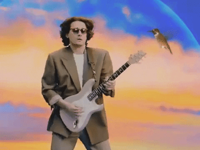 Pastel Orange Sky Guitar Aesthetic GIF