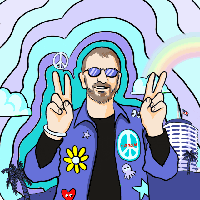 Pastel Ringo Starr Peace GIF