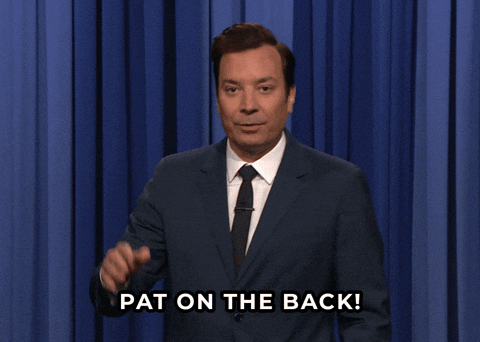 Pat Myself On The Back Jimmy Fallon Instruction GIF