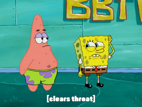 Patrick And Spongebob Ahem Clears Throat GIF
