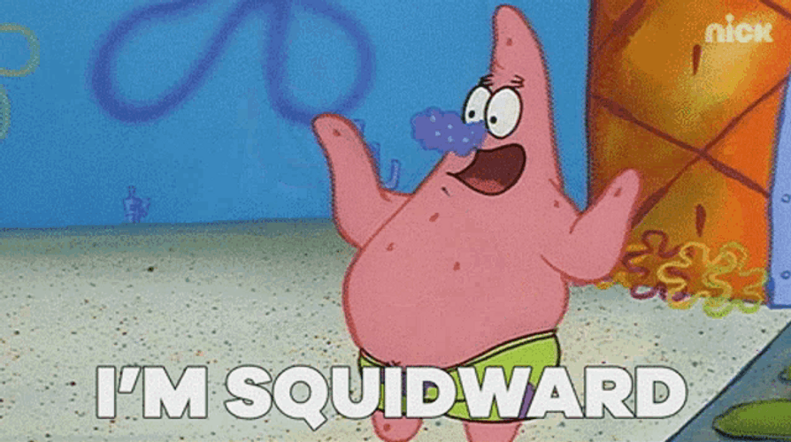 Patrick And Spongebob Dancing As Squidward GIF