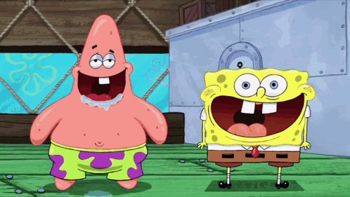 Patrick And Spongebob Smiling GIF
