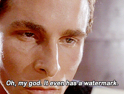 Patrick Bateman Looking At The Letter GIF