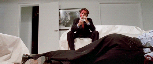 Patrick Bateman Smoking GIF