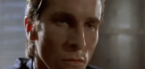 Patrick Bateman Uneasy Response GIF