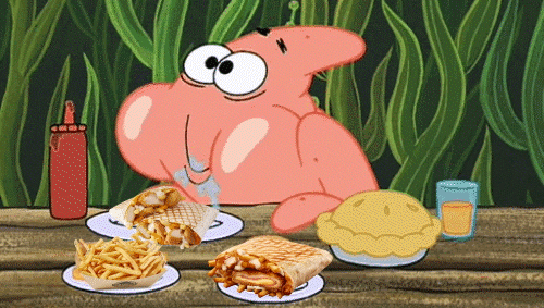 Patrick Funny Eating Pizza GIF