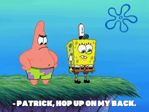 Patrick Hop On My Back Says Spongebob GIF