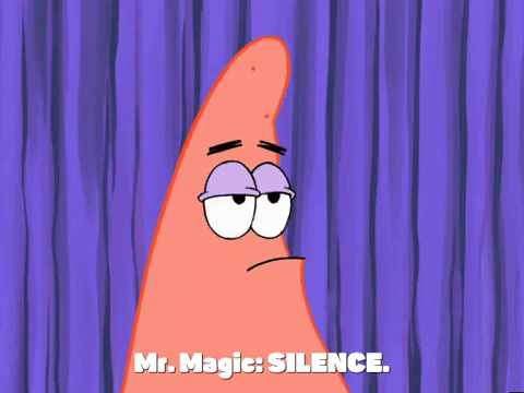 Patrick In Spongebob Says Silence GIF