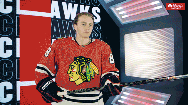 Patrick Kane Flexing His Stick GIF