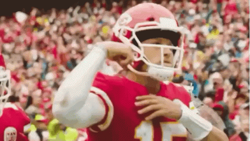 Patrick Mahomes Flexing Muscles GIF