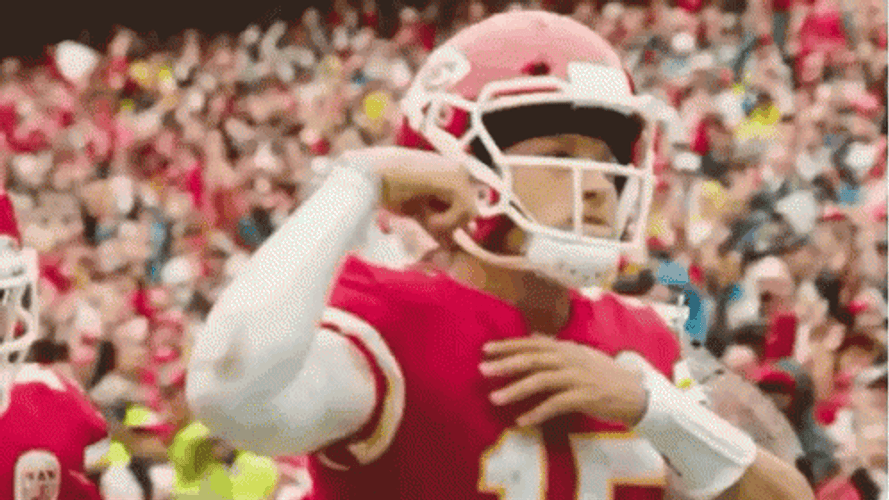 Patrick Mahomes Flexing Muscles GIF