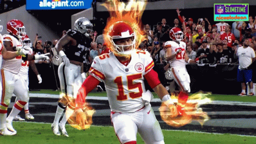 Patrick Mahomes Nfl Football Fire Happy GIF