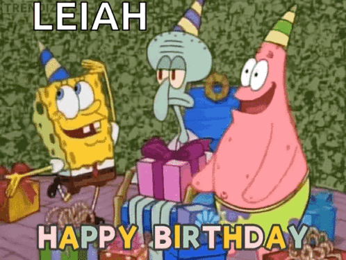 Patrick Meme Squidward Birthday GIF