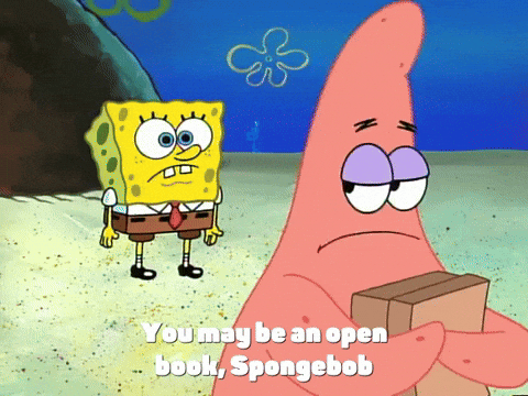 Patrick Opening Spongebob's Life Like Book GIF