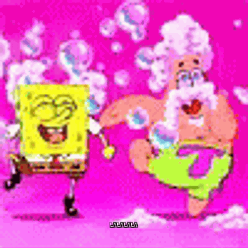 Patrick Spongebob Water Bubbles La La La La GIF