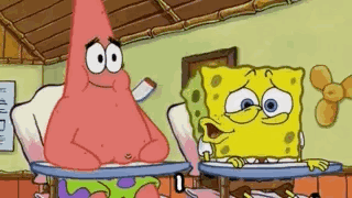 Patrick Star and SpongeBob Eating