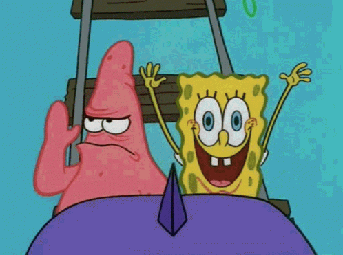 Patrick Star and SpongeBob Riding Roller Coaster