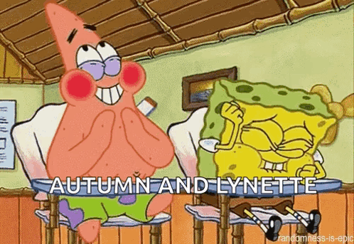 Patrick Star And Spongebob Squarepants Are Sitting Next To Each Other In A Chair . GIF
