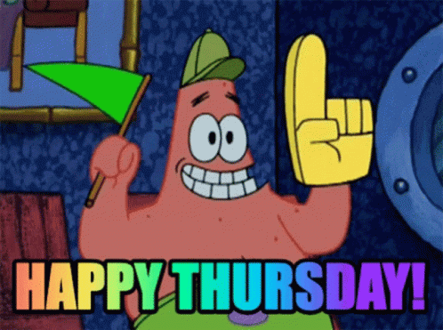 Patrick Star Cheering Happy Thursday GIF