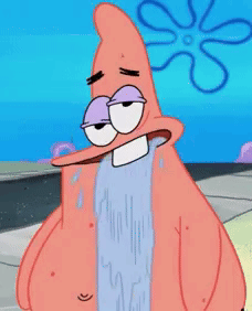 Patrick Star Crying with Flower