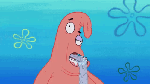 Patrick Star Crying with Water Bottle
