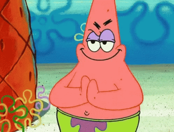 Patrick Star Evil Grin GIF
