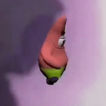 Patrick Star Flying Through Purple Background