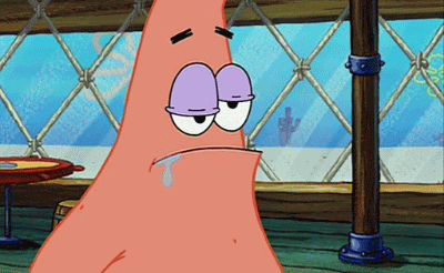 Patrick Star From Spongebob Has A Tear Coming Out Of His Nose GIF