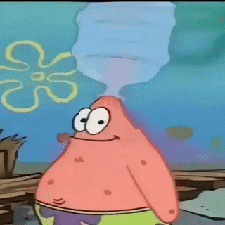 Patrick Star From Spongebob Has A Water Bottle Coming Out Of His Nose GIF