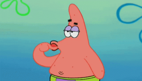 Patrick Star From Spongebob Holds His Nose GIF