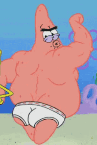 Patrick Star Flexing Muscles GIF