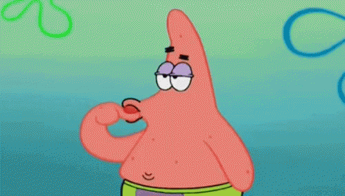 Patrick Star From Spongebob Shows Off His Muscles In A Cartoon GIF
