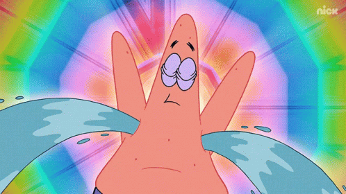 Patrick Star From Spongebob Squarepants Crying With Water Coming Out Of His Hands GIF
