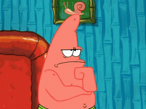 Patrick Star From Spongebob Squarepants Has A Snail On His Nose GIF