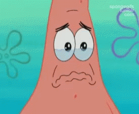 Patrick Star From Spongebob Squarepants Is Crying With Tears Coming Out Of His Eyes GIF