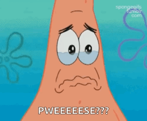 Patrick Star From Spongebob Squarepants Is Crying With Tears Running Down His Eyes . GIF