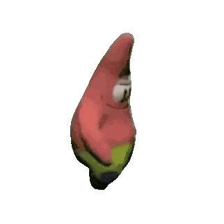 patrick star from spongebob squarepants is dancing with a white background