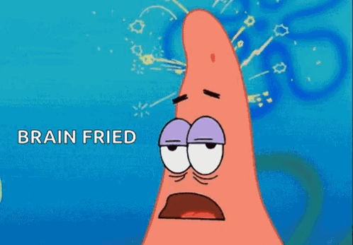 Patrick Star From Spongebob Squarepants Is Having A Headache And Has Purple Eyes . GIF