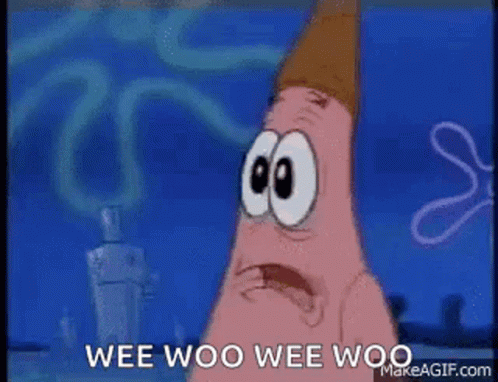 Patrick Star From Spongebob Squarepants Is Holding A Bottle Of Soda And Says Wee Woo Wee Woo . GIF