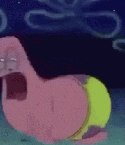Patrick Star From Spongebob Squarepants Is Laying Down In The Water With His Mouth Open . GIF
