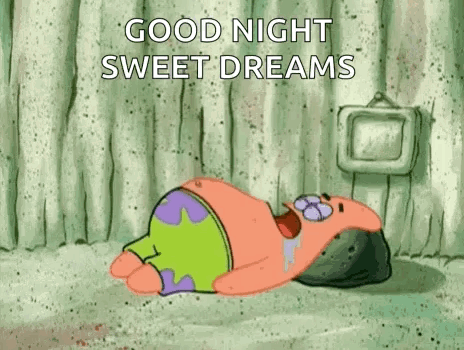 Patrick Star From Spongebob Squarepants Is Laying On The Ground And Crying While Saying Good Night Sweet Dreams . GIF