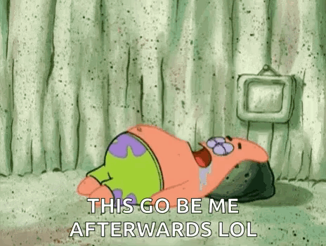 Patrick Star From Spongebob Squarepants Is Laying On The Ground With His Mouth Open . GIF