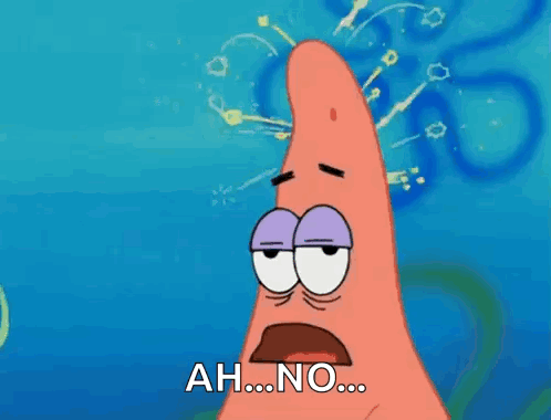 Patrick Star From Spongebob Squarepants Is Making A Funny Face And Saying Ah ... No ... GIF
