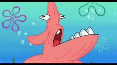 Patrick Star From Spongebob Squarepants Is Making A Funny Face In The Water . GIF