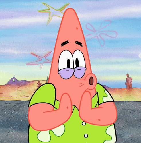 Patrick Star From Spongebob Squarepants Is Praying With His Hands Folded GIF