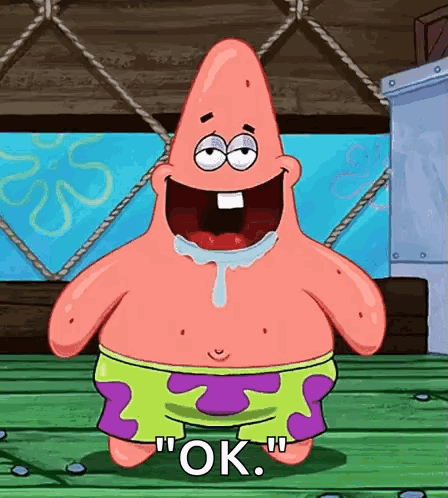 Patrick Star From Spongebob Squarepants Is Saying " Ok " GIF