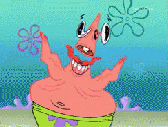 Patrick Star From Spongebob Squarepants With A Flower In His Hand GIF