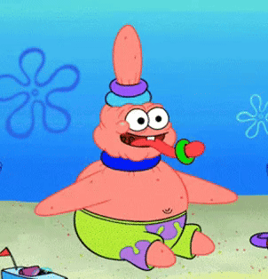 Patrick Star from Spongebob Tongue Out on Beach